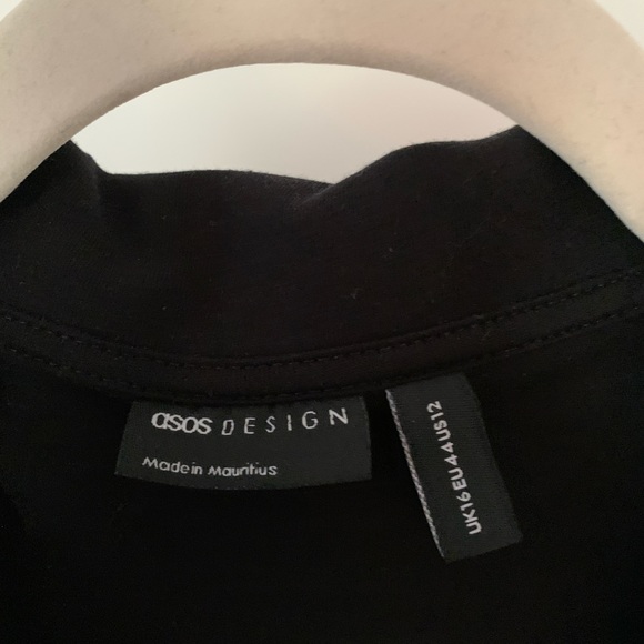 ASOS DESIGN tea dress with collar in black - Picture 5 of 5